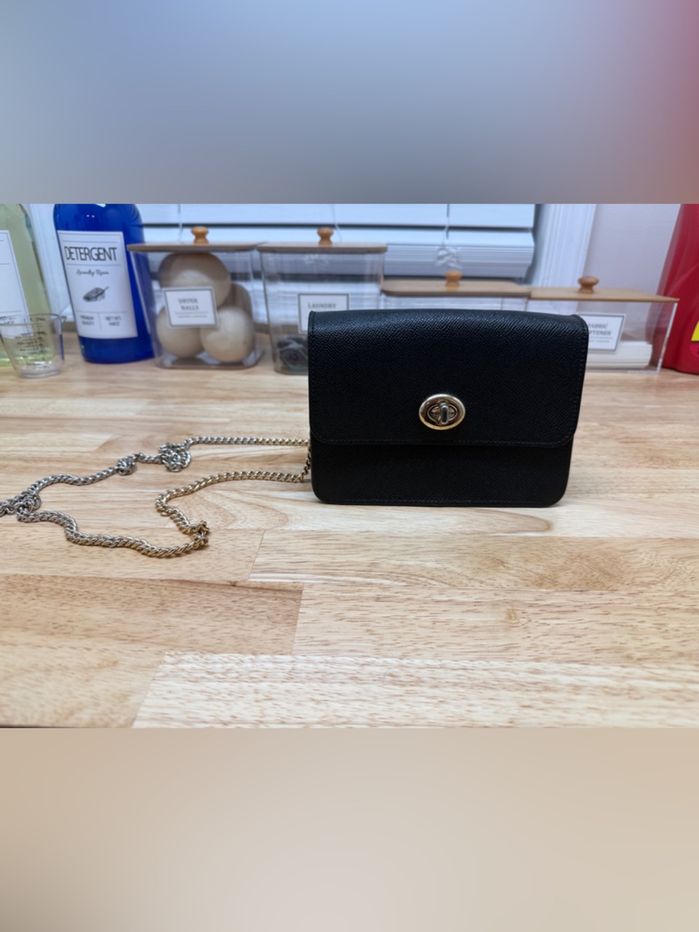 Coach Black Crossbody Bag with Gold Chain